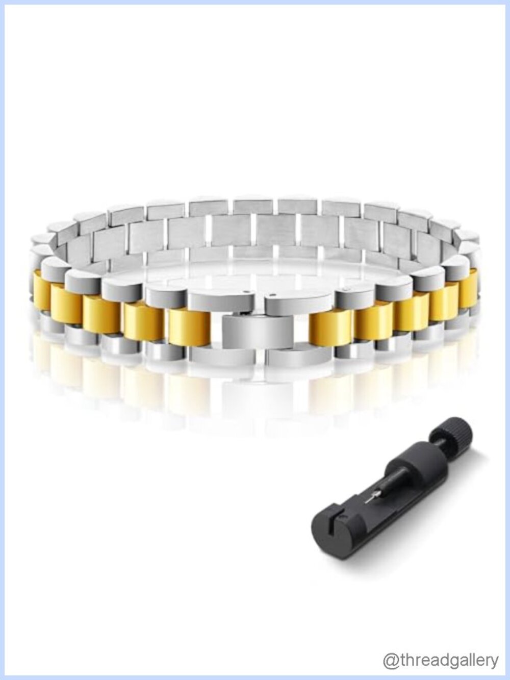 18K Gold Plated Chain Link Bracelet Adjustable Stainless Steel Wristband